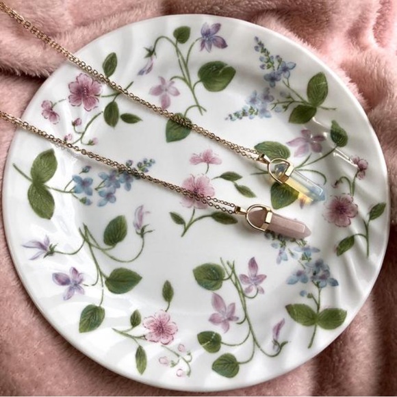 Crystal Gemstone Gold Chain Necklace - Picture 9 of 9